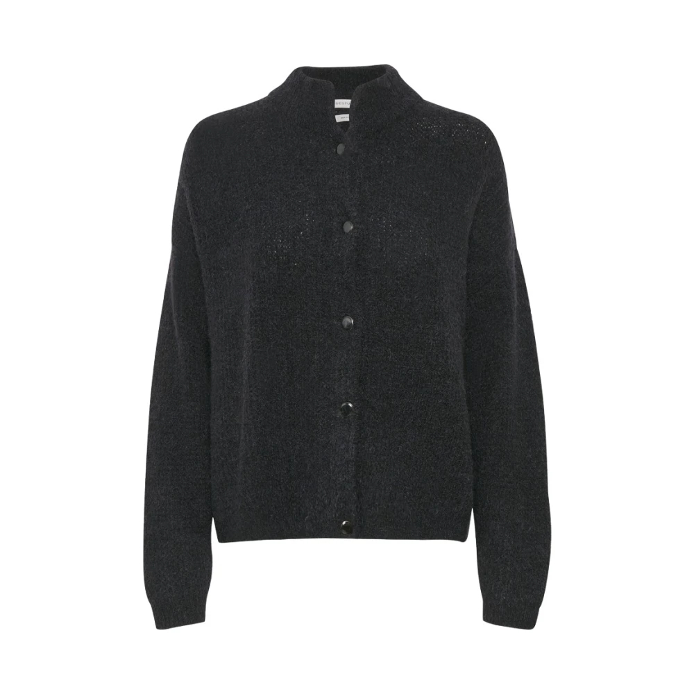 Gestuz Zwarte korte cardigan met knopen Black Dames