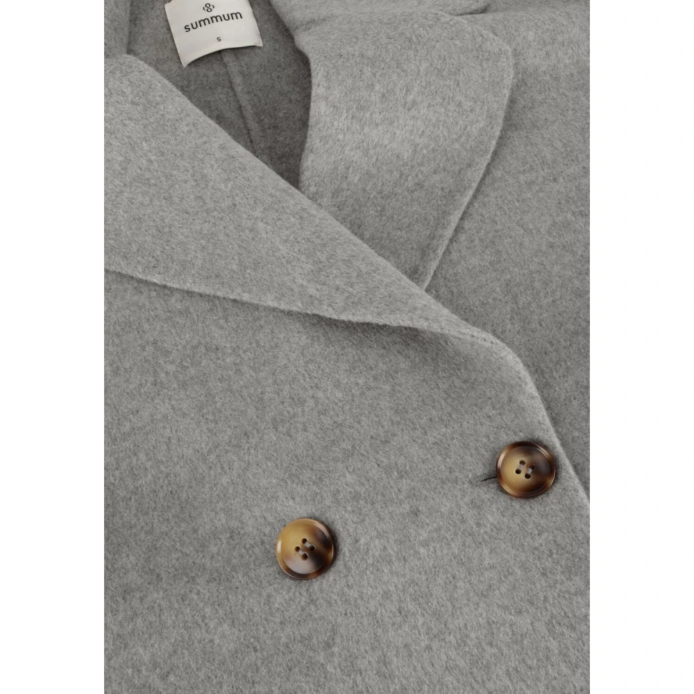 Summum Woman Klassieke Wol Lange Jas Gray Dames
