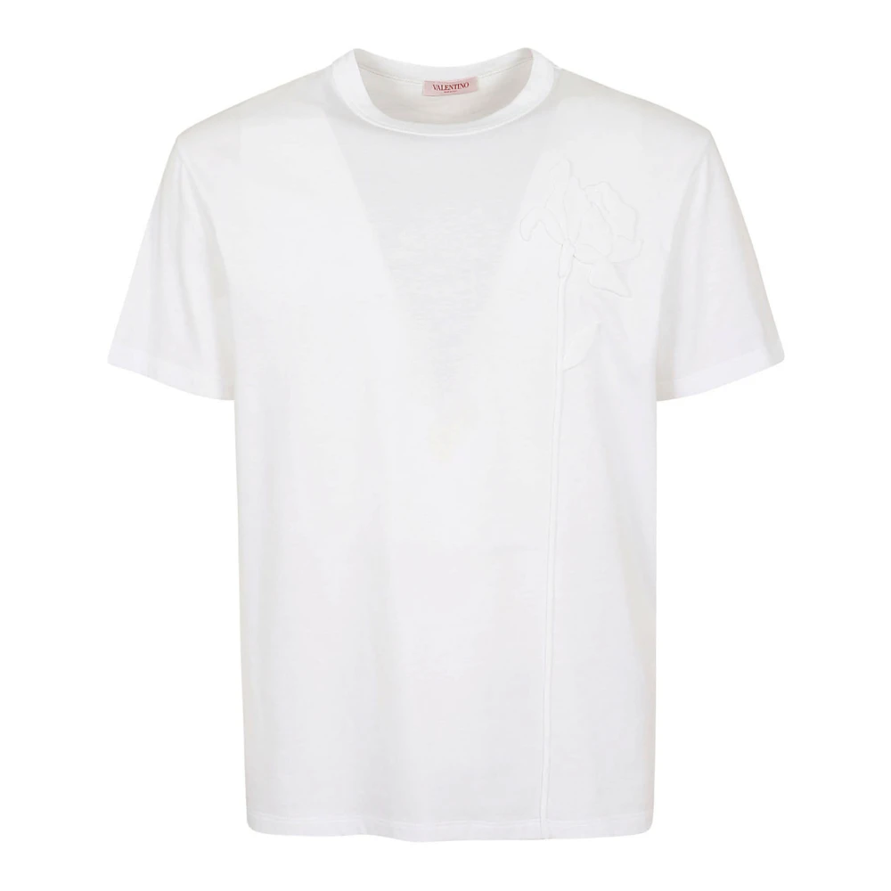 Valentino Garavani Bloemen Geborduurd T-Shirt White Heren