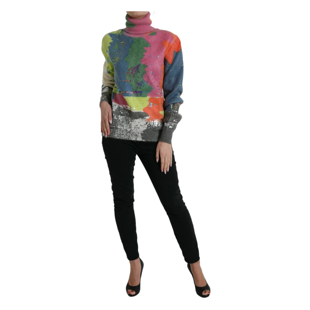 Dolce & Gabbana Gestreepte Mohair Coltrui Multicolor Dames