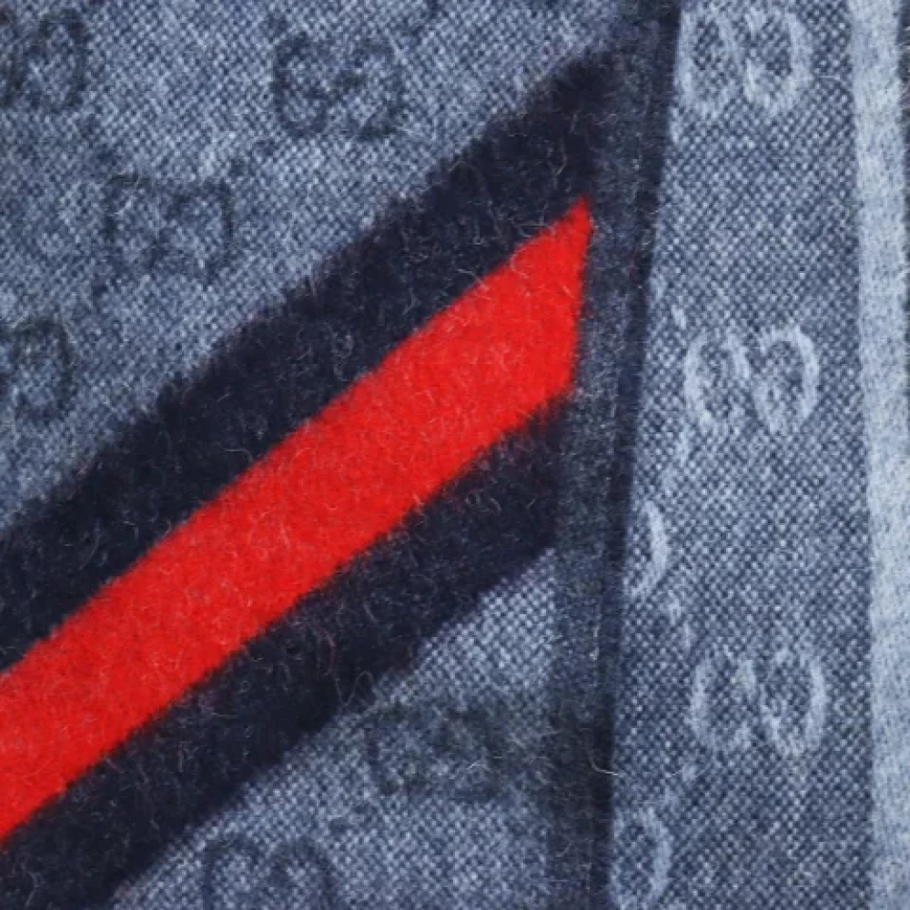 Gucci Vintage Pre-owned Wool scarves Blue Dames
