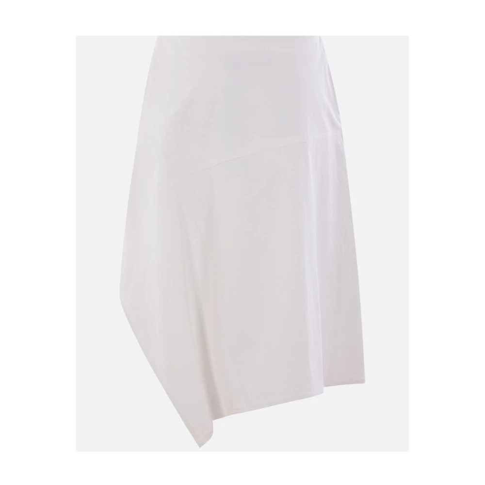 Plan C Witte Midi Rok met Asymmetrische Zoom White Dames