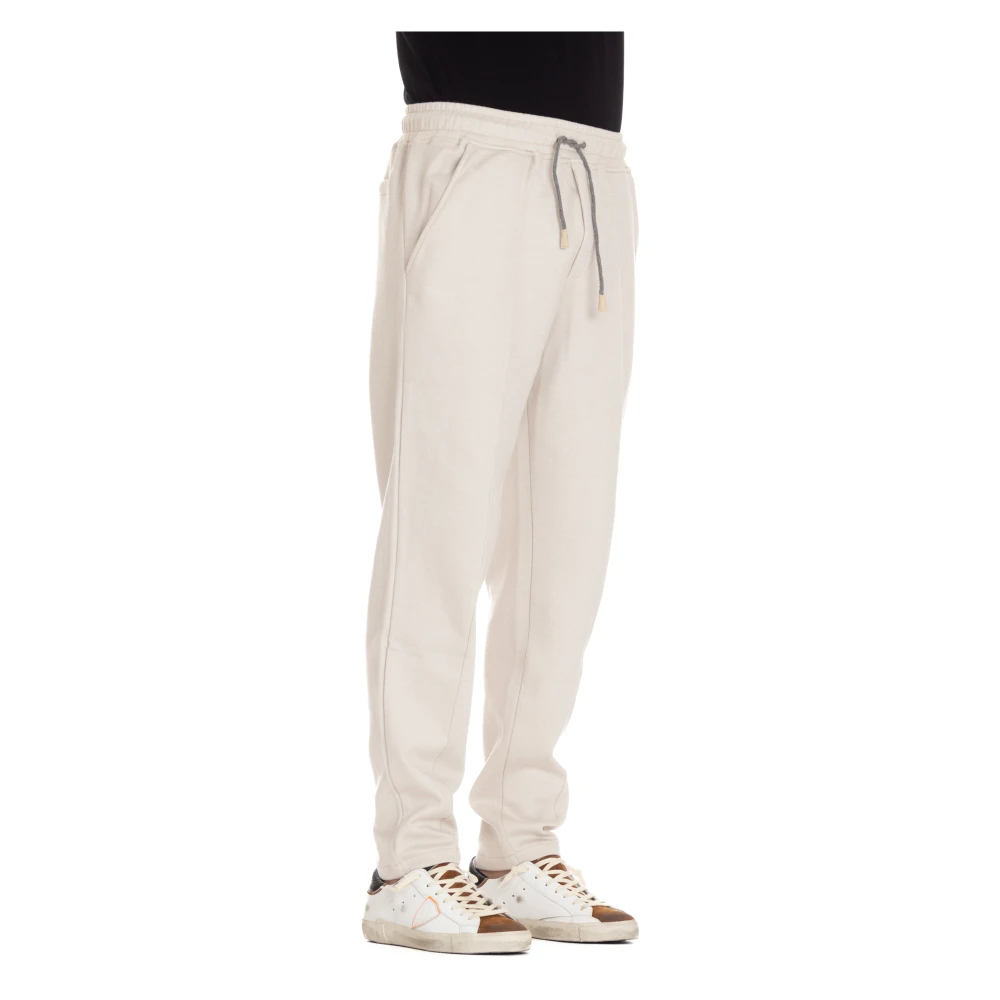 Eleventy Kasjmier Zijde Katoen Sweatpants Beige Heren