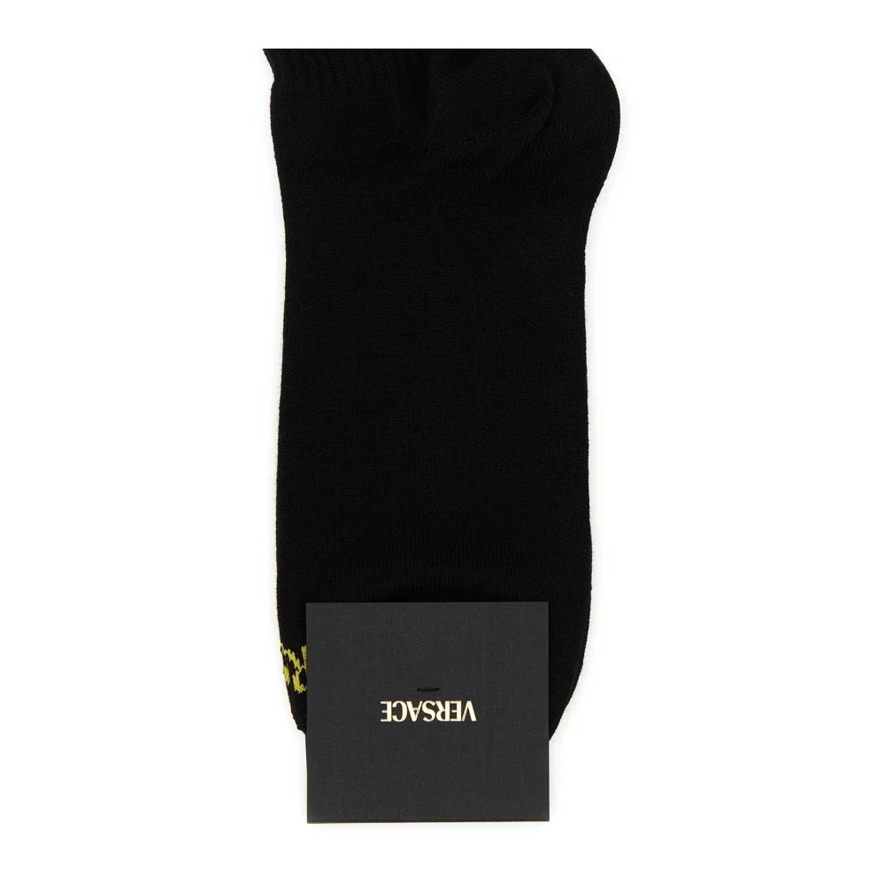 Versace Stretch Katoenmix Zwarte Sokken Black Heren