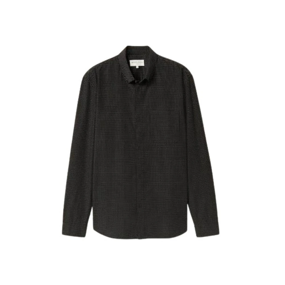 Tom Tailor Gestructureerde Dobby Dot Shirt Zwart Black Heren