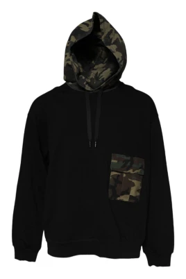 Svart Camouflage Hoodie