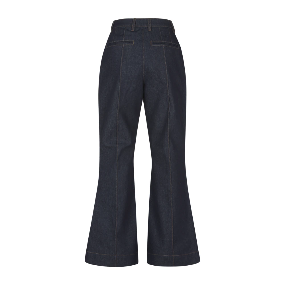 Remain Birger Christensen Wijd uitlopende Denim Broek Blue Dames