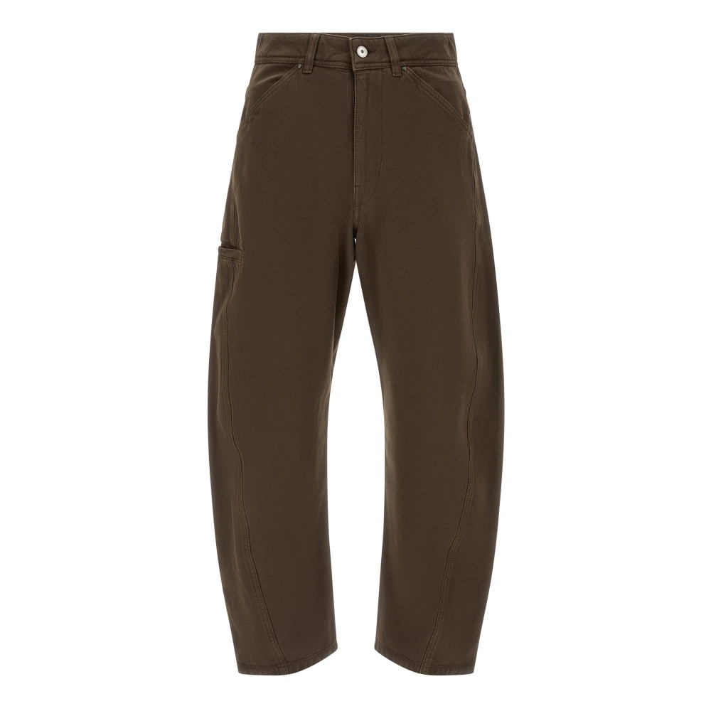 Lemaire Men's Brown Wide Trousers, S, Twisted Workwear Trousers
