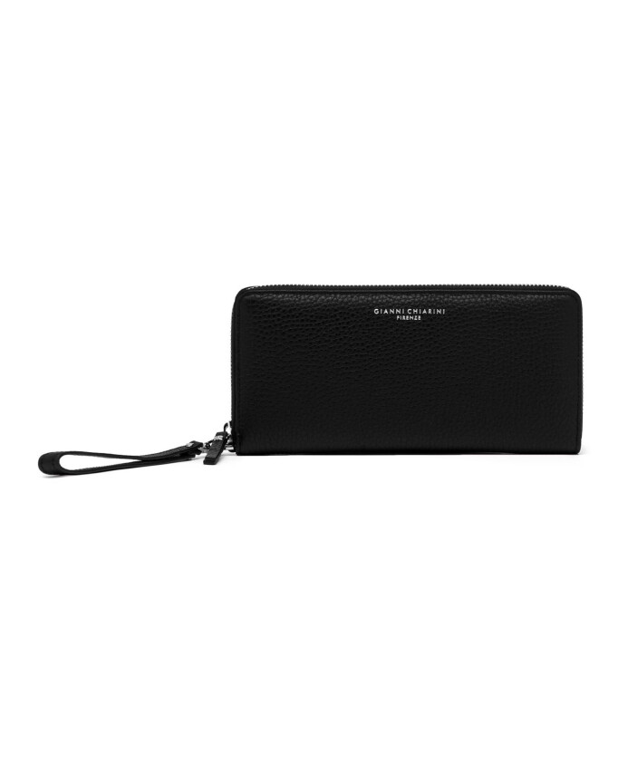 portefeuille-en-cuir-noir-avec-ouverture-a-glissiere