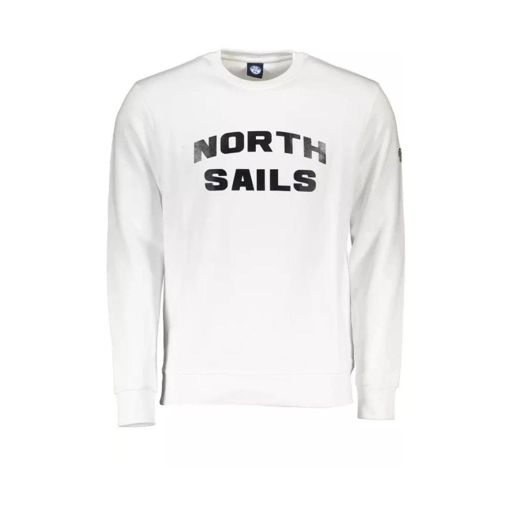 North Sails , Sweatshirts, Male, White, S, Elegant White Crew Neck Jumper