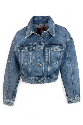 Cropped Denim Trucker Jacket