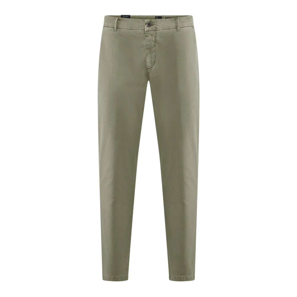 Bomboogie Men's Green Chino Trousers In Cotton Gabardine - Chinos - W31 - Trousers