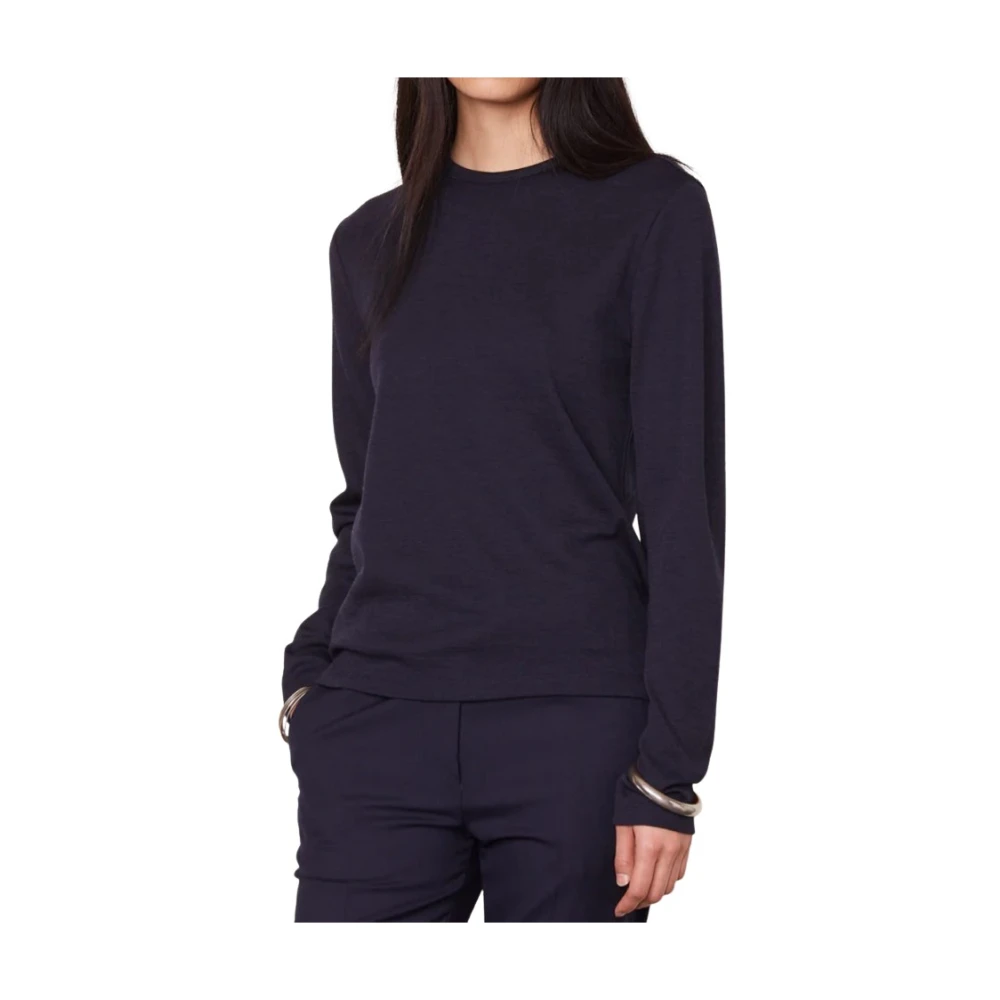 Officine Générale Lange mouw ronde hals shirt Blue Dames