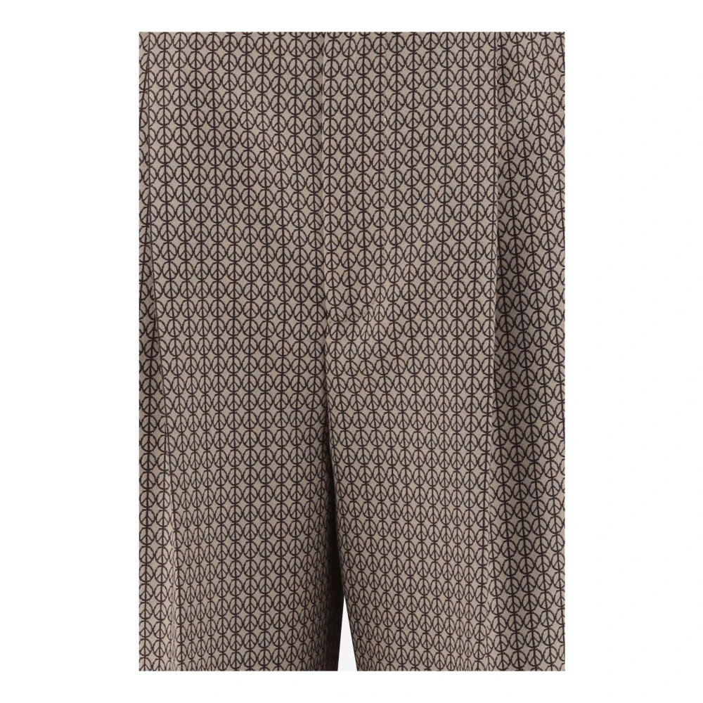 Moschino Wollen broek met Peace-patroon Beige Dames