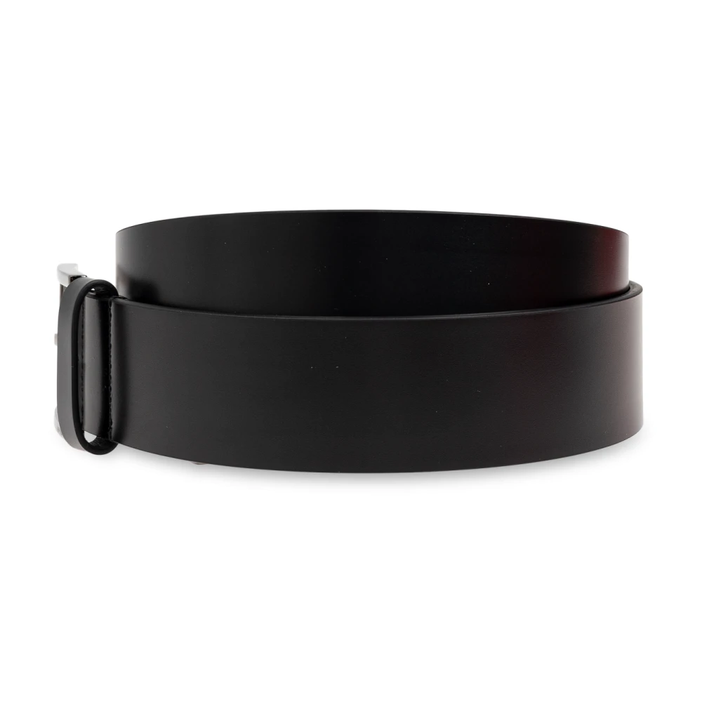 Salvatore Ferragamo Leren riem Black Heren