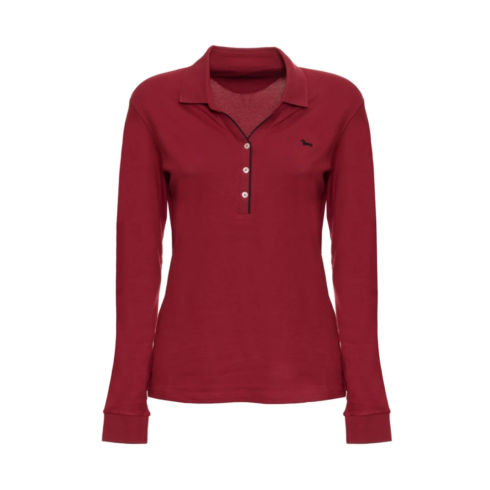 Harmont & Blaine Poloshirt met lange mouwen Bordeaux Red Dames