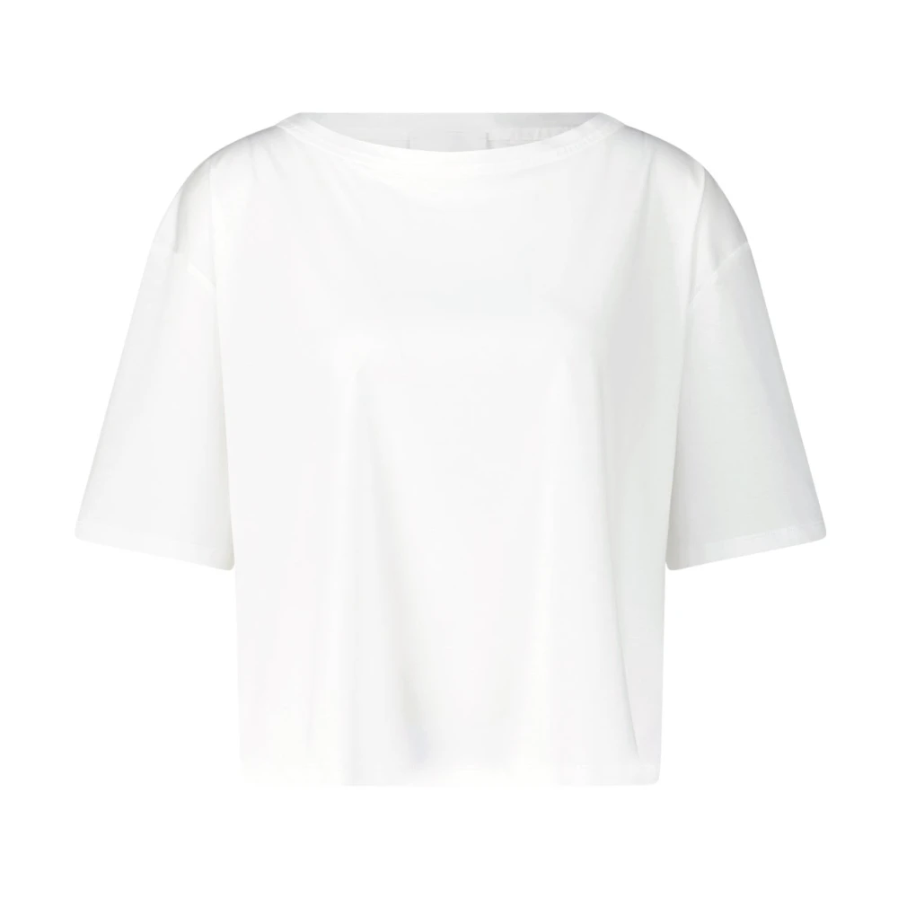 Allude Katoenen T-shirt met ronde hals White Dames