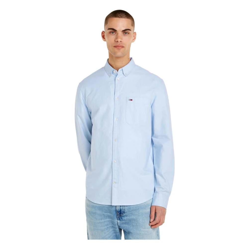 Tommy Jeans Reguliere Oxford Overhemd voor Heren Blue Heren