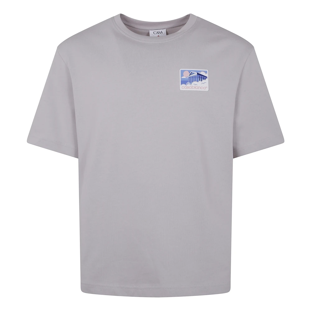 Casablanca Oversized Grieks Tempel Rubber Patch T-shirt Gray Heren