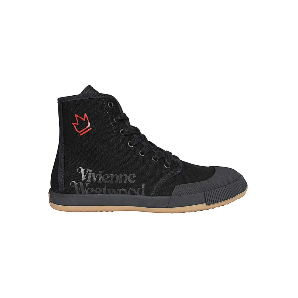 Vivienne Westwood Logo High-top Sneakers 100% Cotton Heren Schoenen Zwart