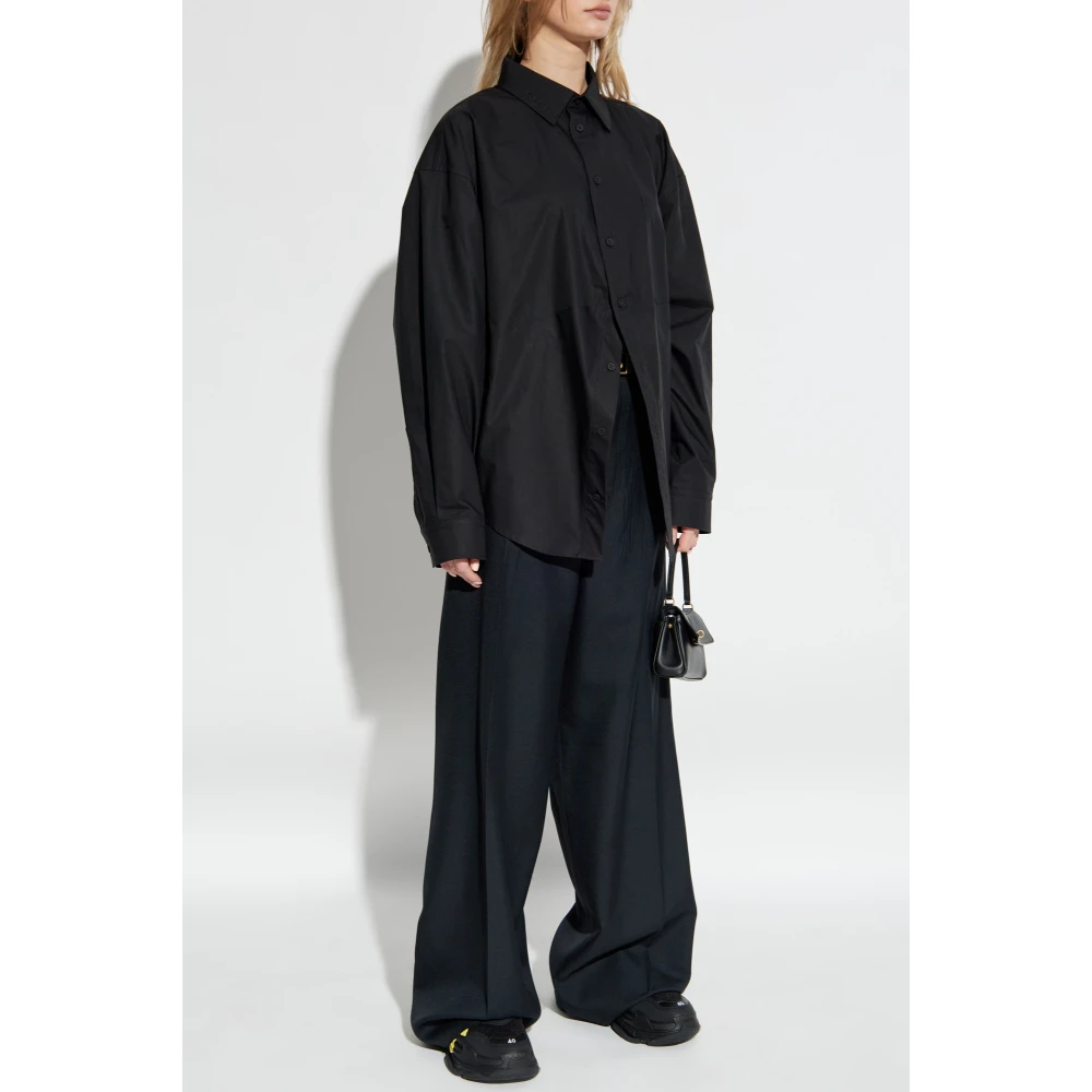 Balenciaga Shirt met Logo Black Dames