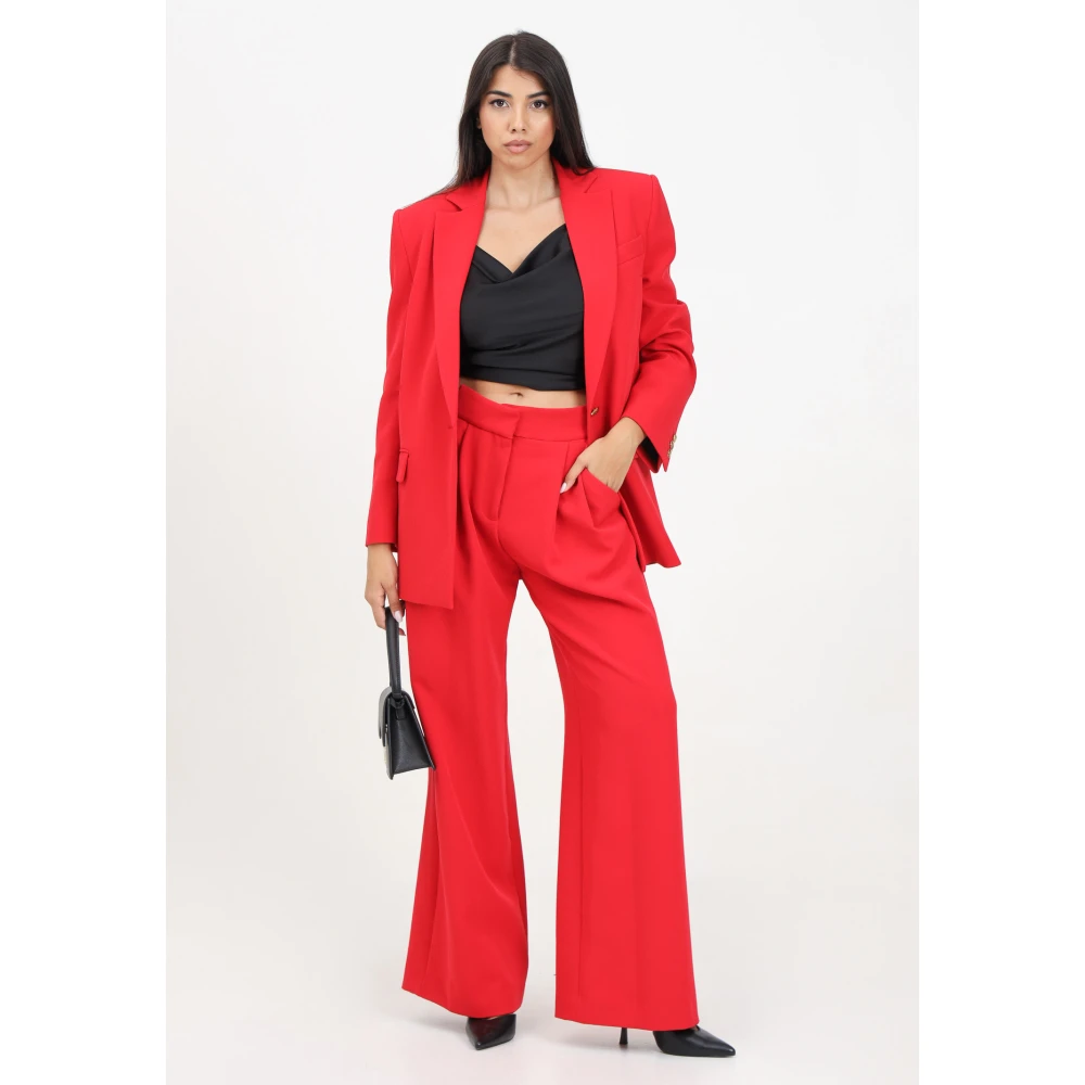 Just Cavalli Elegante Rode Flared Broek met Uitsnede Red Dames