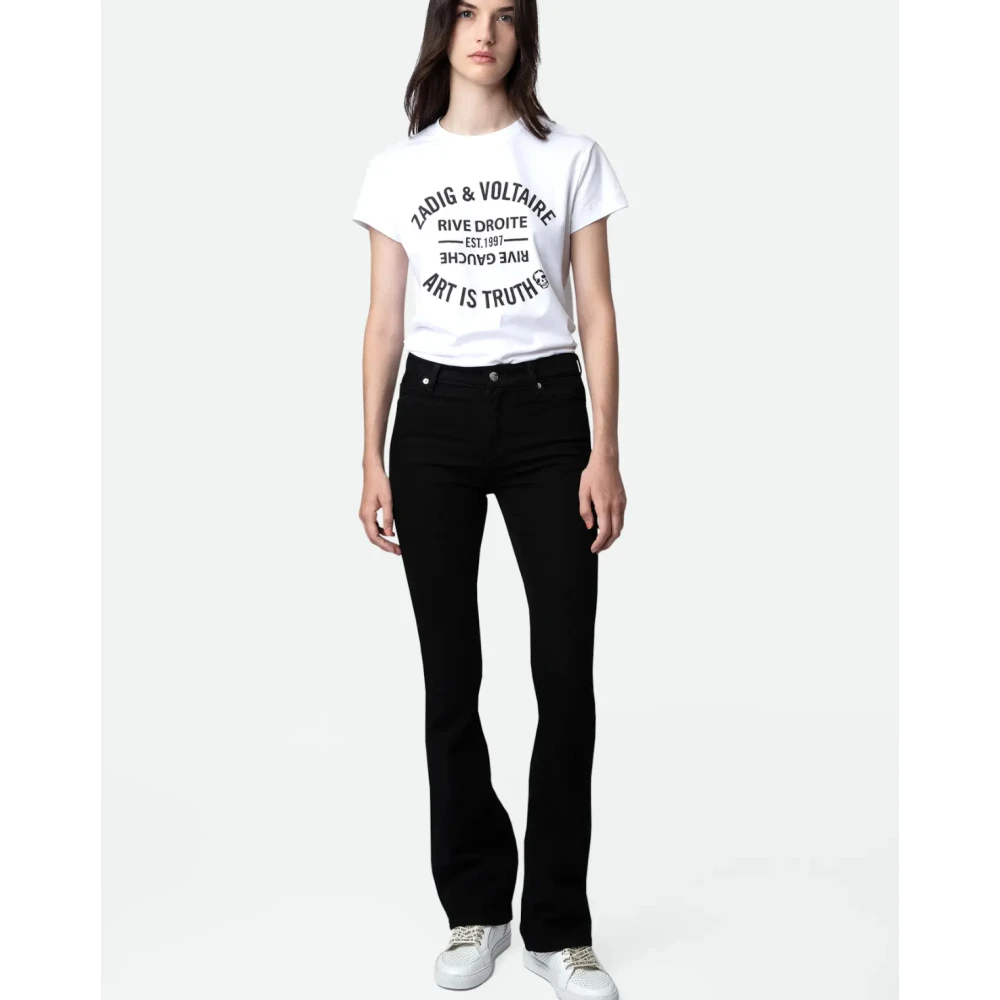 Zadig & Voltaire Zwarte Eclipse Flared Denim Jeans Black Dames