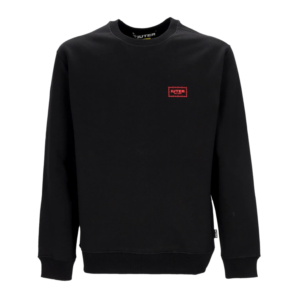 Iuter Zwarte Chain Crewneck Sweatshirt Streetwear Black Heren