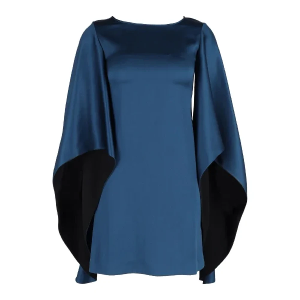Yves Saint Laurent Vintage Pre-owned Silk dresses Blue Dames