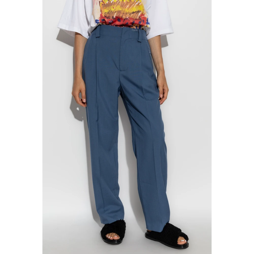 Marni Geplooide broek Blue Dames