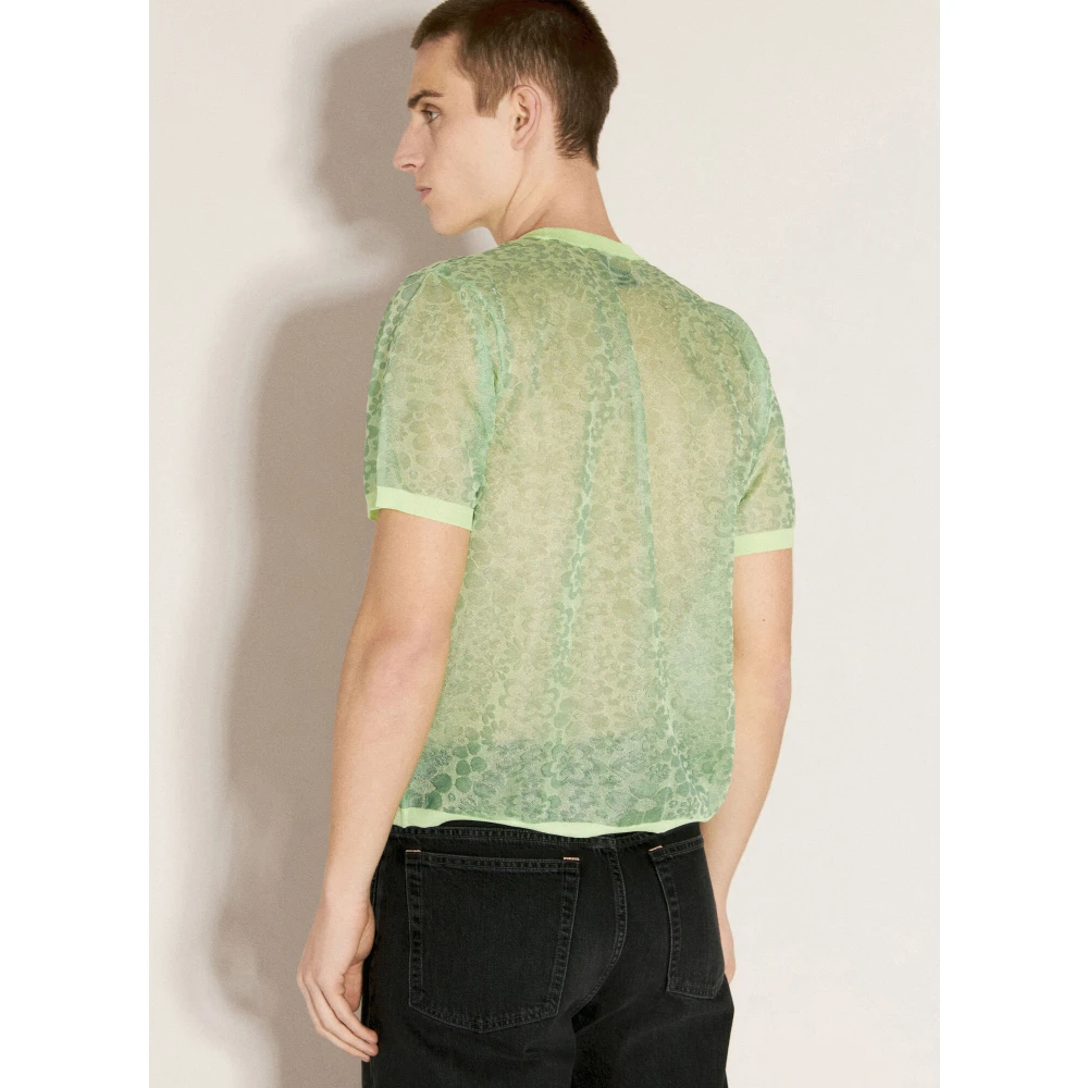 Martine Rose Bloemen Crewneck T-shirt Green Heren