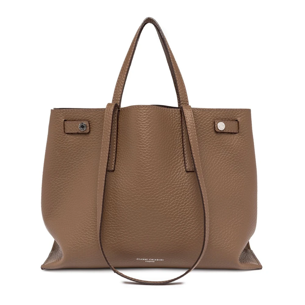 Gianni Chiarini Bruin leren Maxi-tas met handvatten Brown Dames