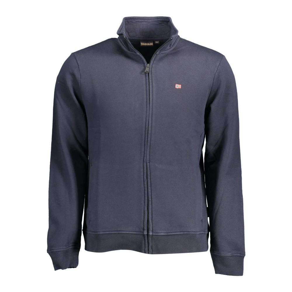 Napapijri Men's Blue Zip-Throughs, S, Long Sleeve Zip Sweatshirt