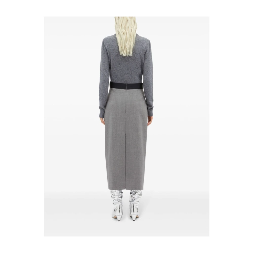 Msgm Grijze Geplooide Rok Gray Dames