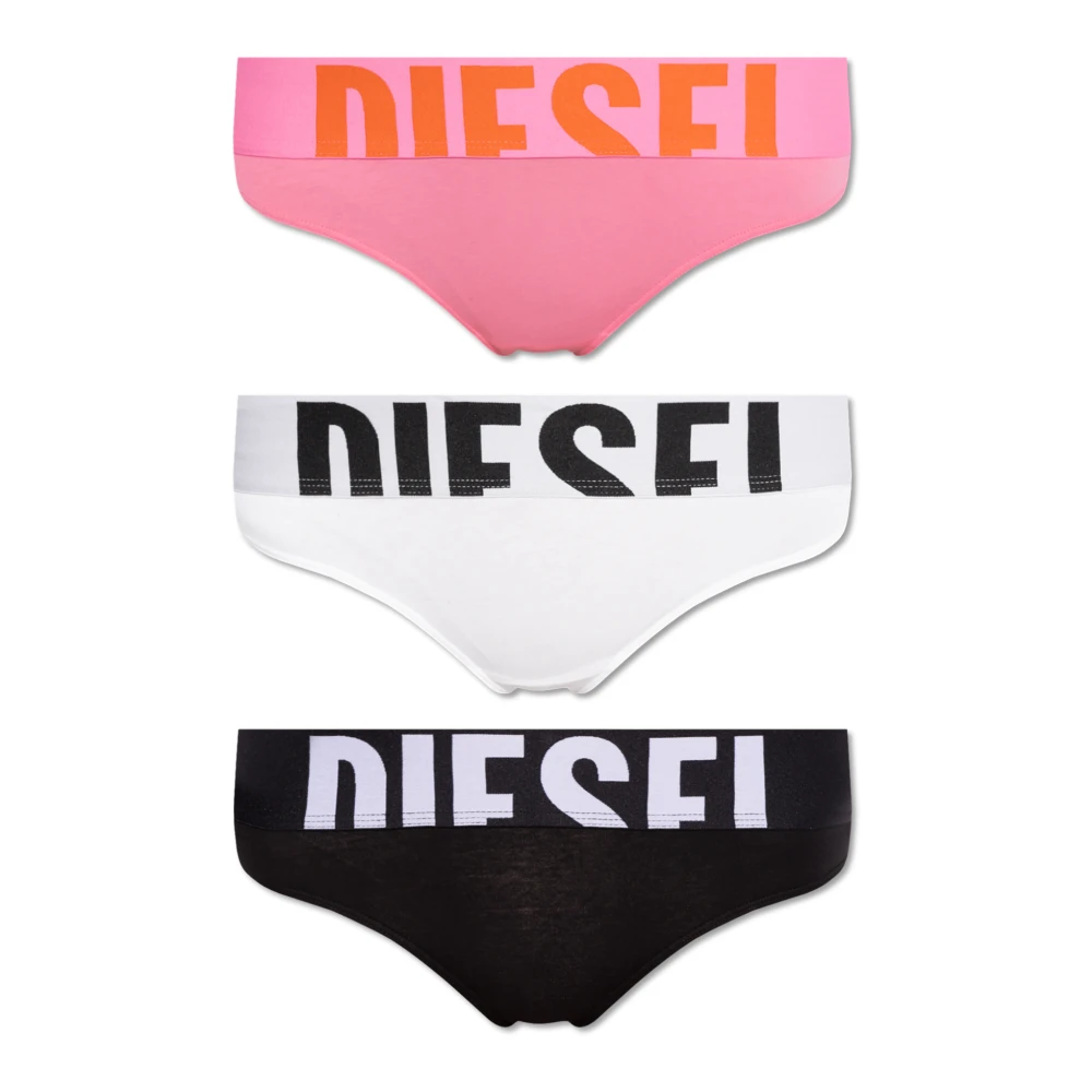 Diesel Driepak slips met logo Multicolor Dames