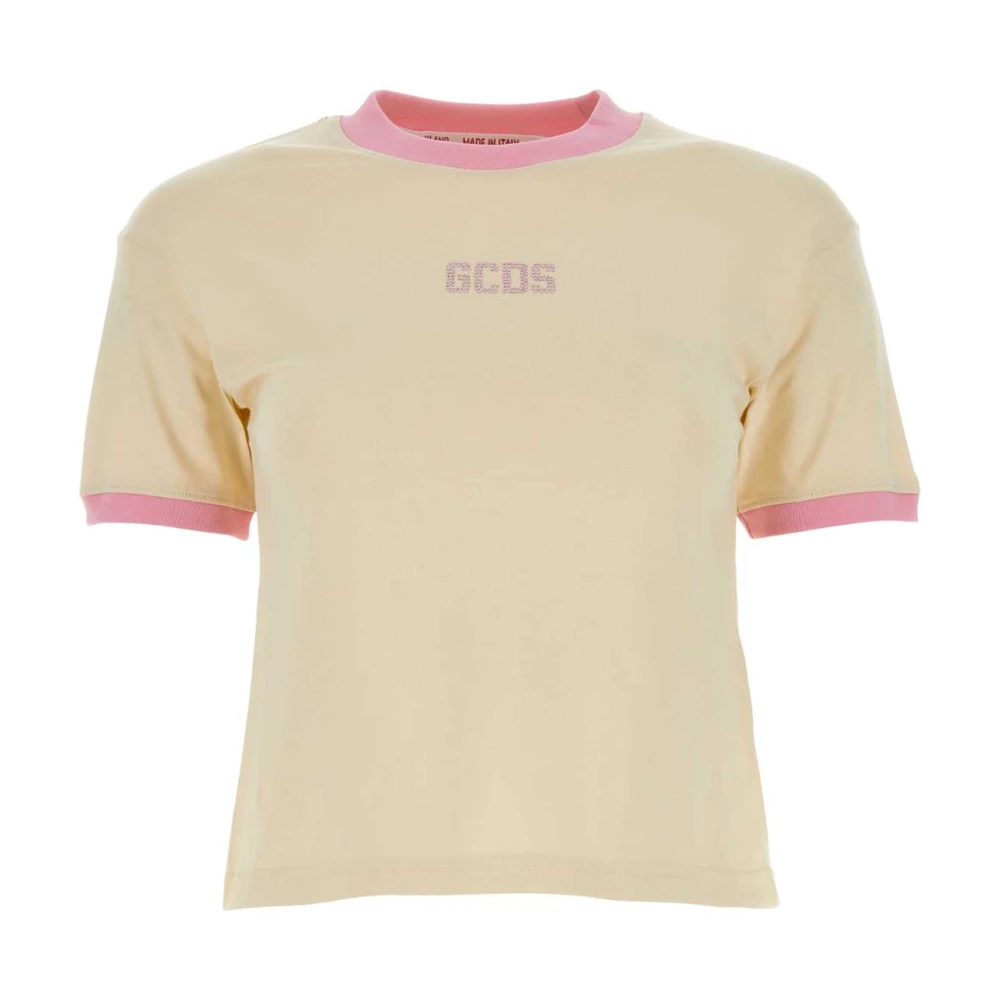 Gcds Zand Katoenen T-shirt Beige Dames