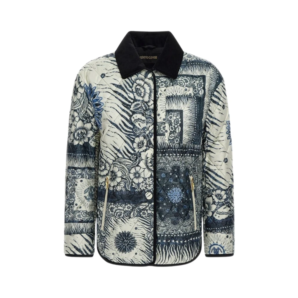 Roberto Cavalli Women's Blue Bandana Print Jacket