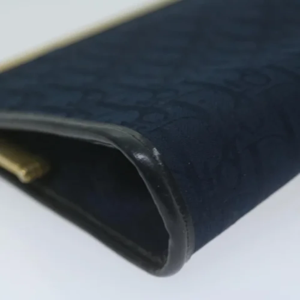 Dior Vintage Pre-owned Canvas clutches Blue Dames