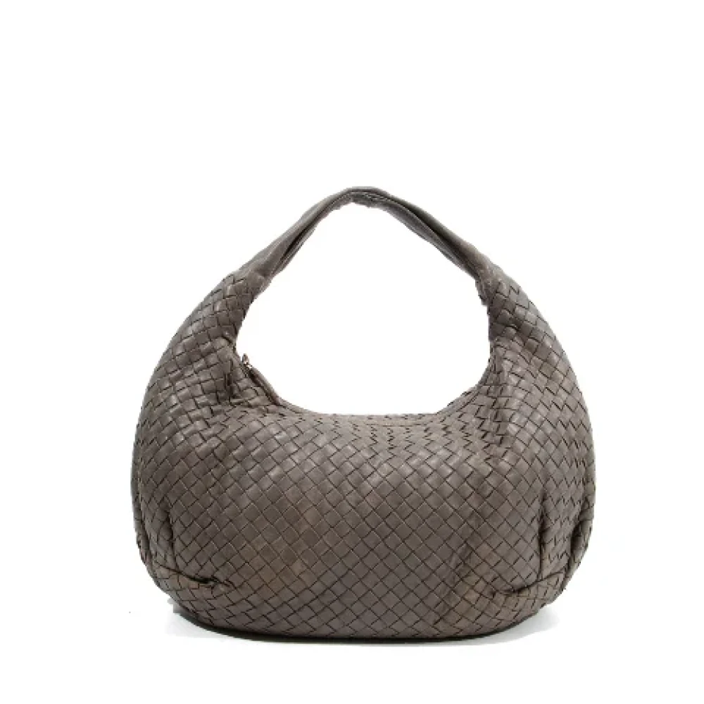 Bottega Veneta Vintage Pre-owned Leather shoulder-bags Gray Dames