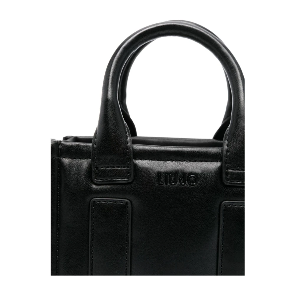Liu Jo Zwart Logo Lettering Top-Zip Tas Black Dames