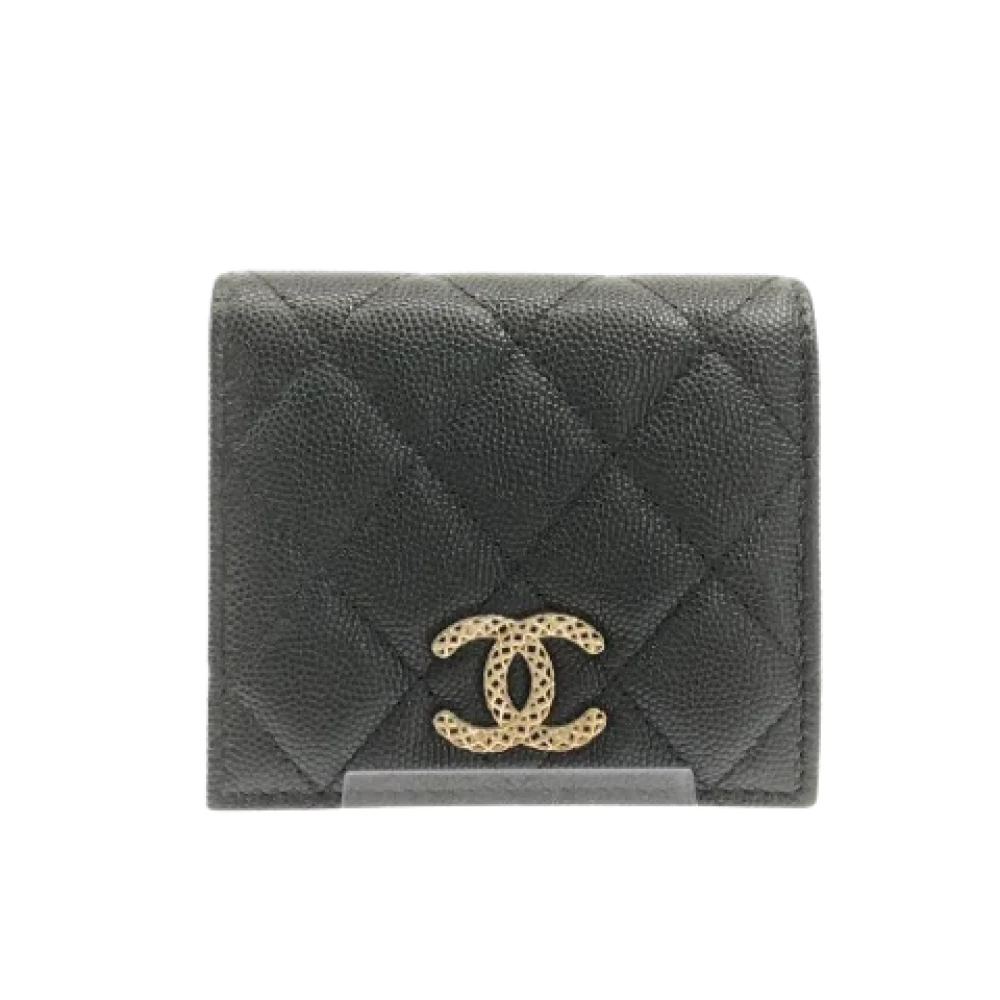 Chanel Vintage Pre-owned Leather wallets Black Dames