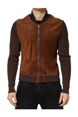Velvet Calfskin Full Zip Biker Jacket