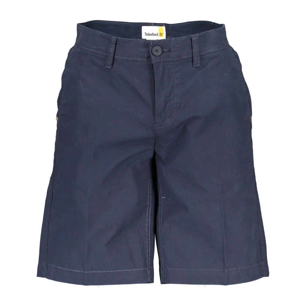 Timberland Herr Blå Shorts W32, Bomull, Bermuda Shorts Med Knapp Och Dragkedja