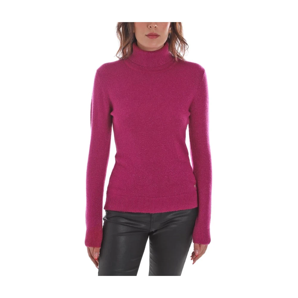 YES ZEE Fuchsia Viscose Coltrui Sweater Pink Dames