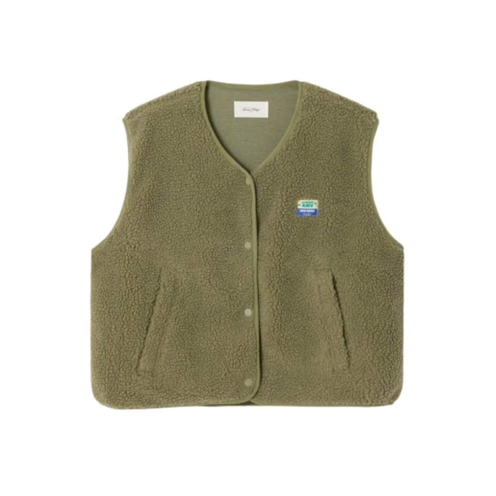American Vintage Women's Green Round-Neck Sleeveless Vest - Waistcoats - Xs/S - Jackets