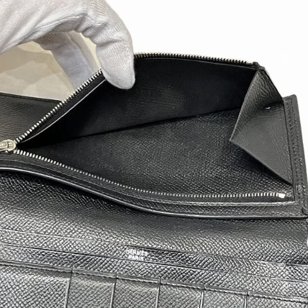 Hermès Vintage Pre-owned Leather wallets Black Dames