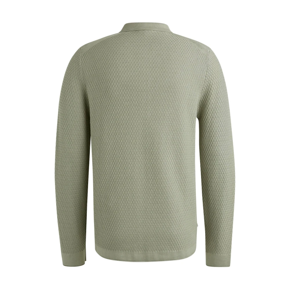 Cast Iron Lange mouw polo katoen modal Green Heren