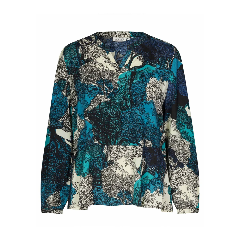 Masai Celestial Print Top met V-Hals Multicolor Dames