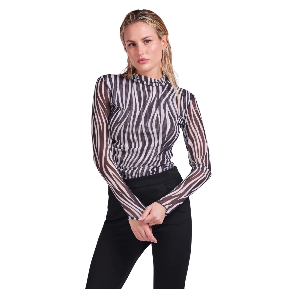 4Giveness Lange Mouw Tule Top Body Dolcevita Multicolor Dames