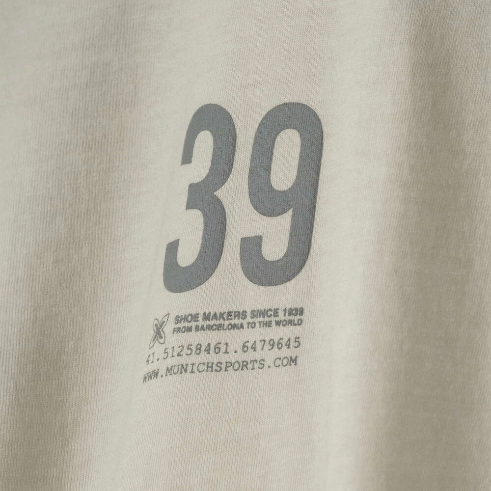 Munich Vintage Bedrukt T-shirt Off White Heren